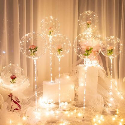 Ramo de rosas en globos iluminados con luces led LOVEBALLOON (Últimas unidades)